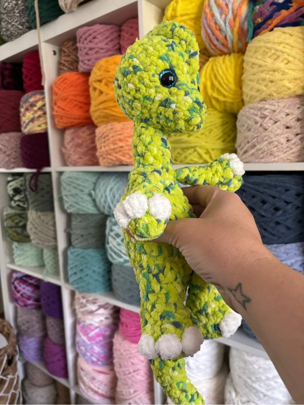 Crochet baby brachiosaurus plush handmade